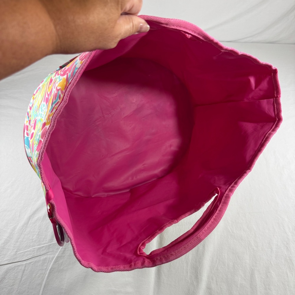 Lilly Pulitzer Multicolor Floral Print Insulated Cooler Tote Bucket Bag - Picture 11 of 12
